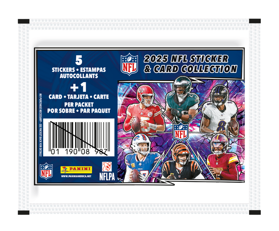 Panini Sticker Packet 2025 Panini NFL Sticker Packet | Football Sticker Album | Cash Cards ...