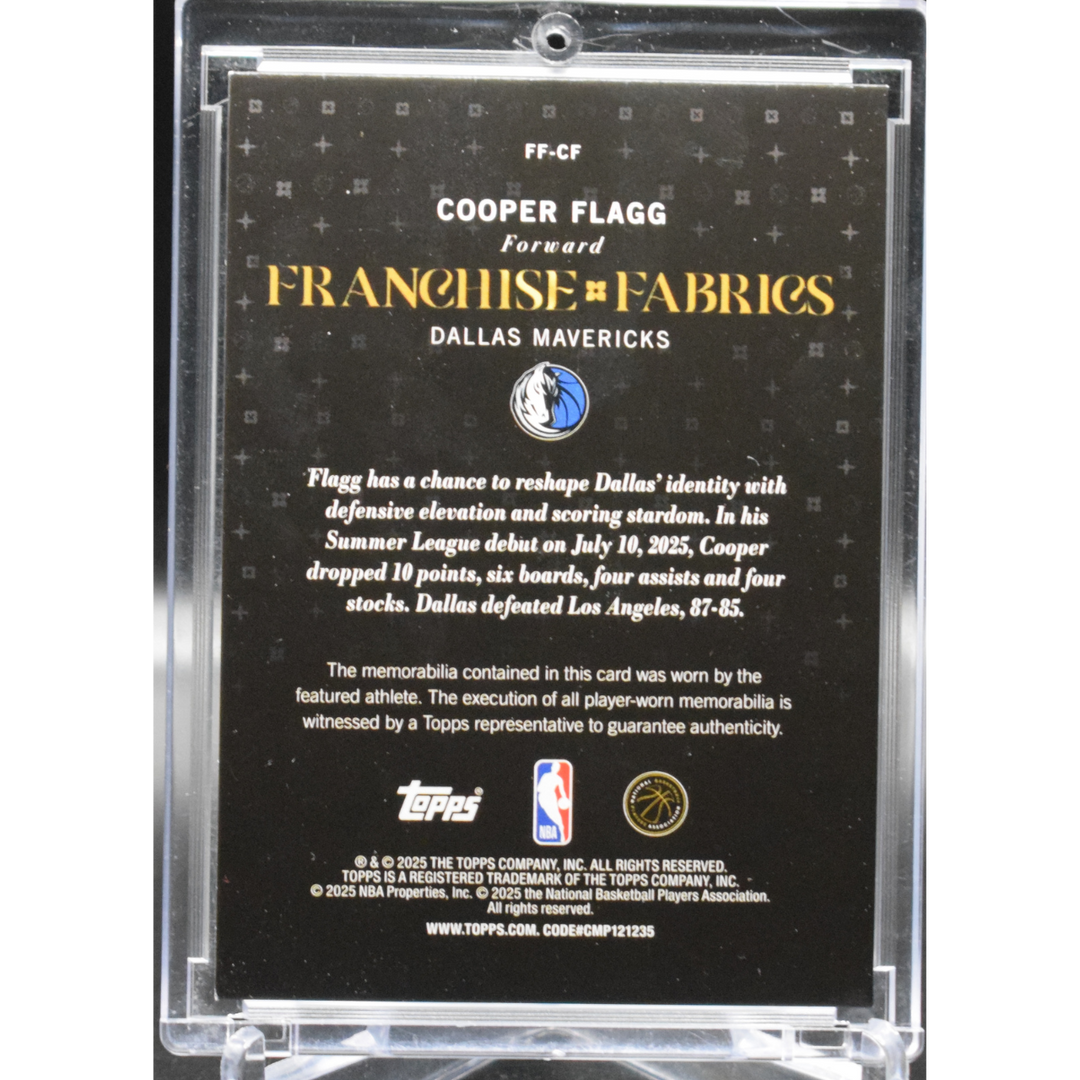 2025 Topps Chrome Basketball Cooper Flagg #FF-CF Franchise Fabrics