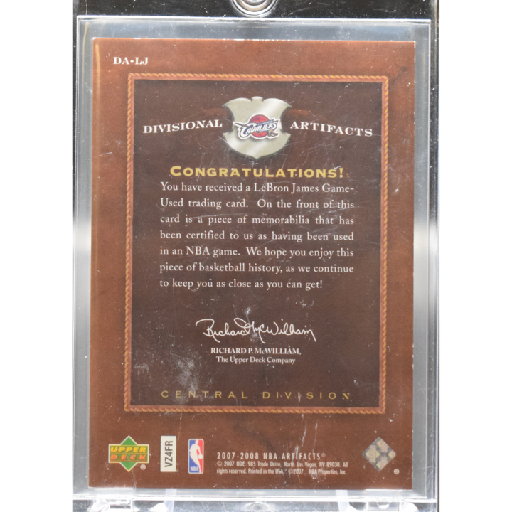 2007-2008 Upper Deck Artifacts Basketball - Lebron James DA-LJ -Divisional Artifacts Game Worn