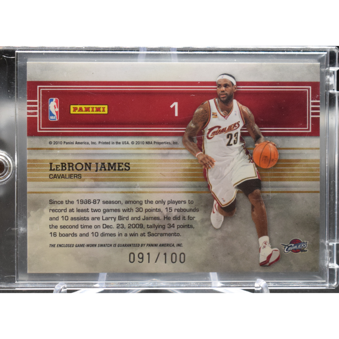 2009-2010 Panini Absolute Basketball - Lebron James 1 -Marks of Fame Mem /100