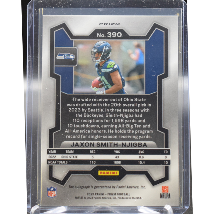 2023 Panini Prizm Football - Jaxon Smith-Njigba 390 - Silver Auto