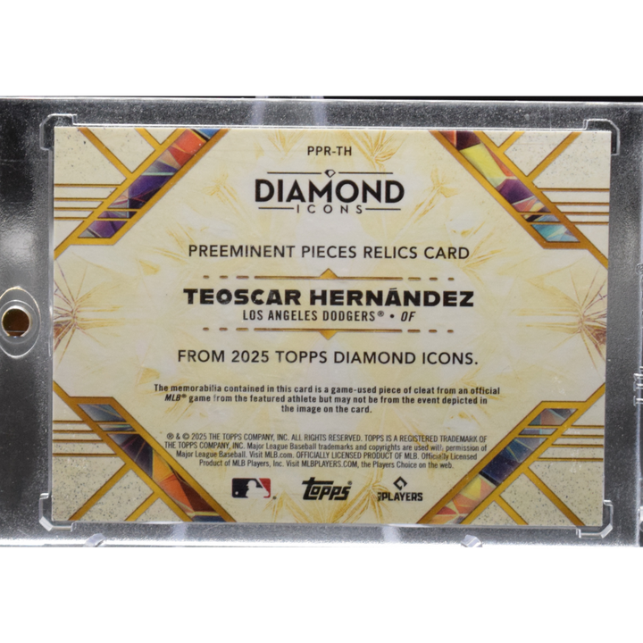 2025 Topps Diamond Icons Baseball - Teoscar Hernandez PPR-TH - Preeminent Pieces Relic /5 Game used cleat