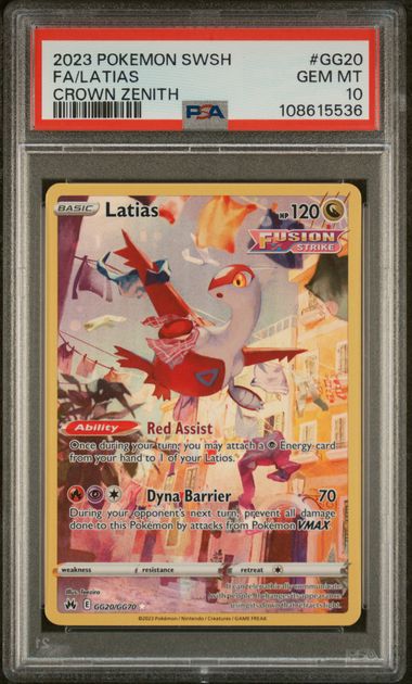 Latias GG20/GG70 Galarian Gallery Crown Zenith - 2023 Pokemon - PSA 10