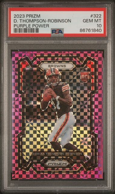 2023 Panini Prizm - Dorian Thompson Robinson 322 - Purple Power /49 - PSA 10