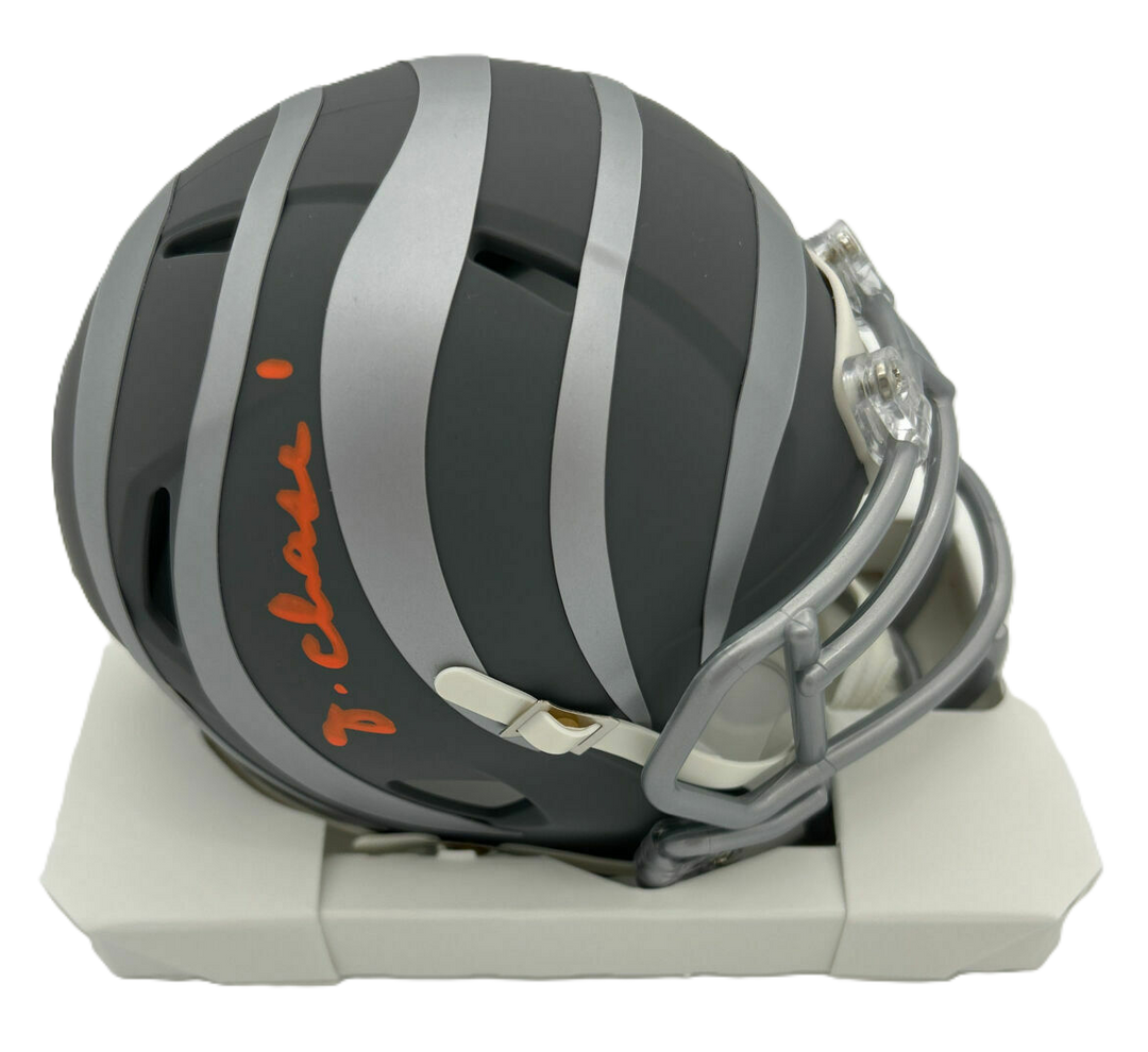 Ja'Marr Chase Autographed Signed Riddell Slate Mini Helmet - Beckett Certified