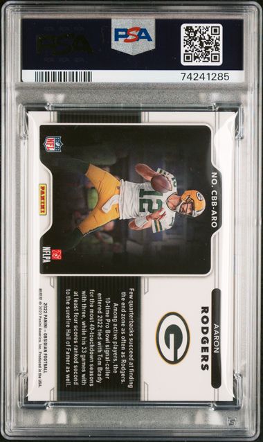 2022 Panini Obsidian - Aaron Rodgers CBB-ARO - Color Blast Black - PSA 9