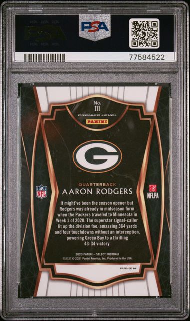 2020 Panini Select - Aaron Rodgers 111 - Silver - PSA 10