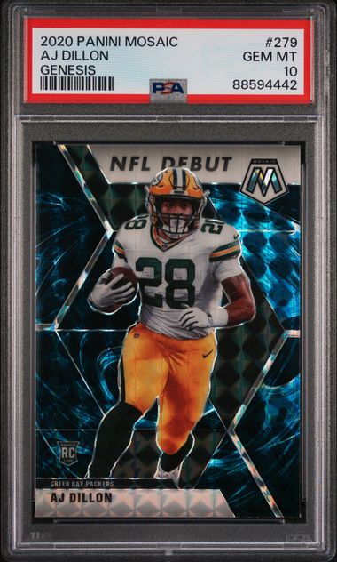 2020 Panini Mosaic - AJ Dillon 279 - Genesis  - PSA 10