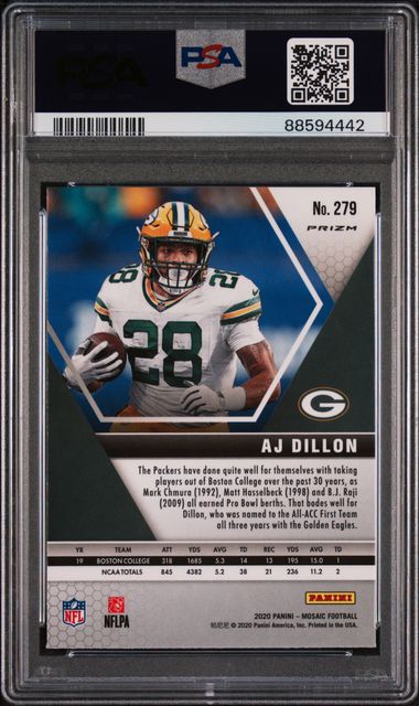 2020 Panini Mosaic - AJ Dillon 279 - Genesis  - PSA 10