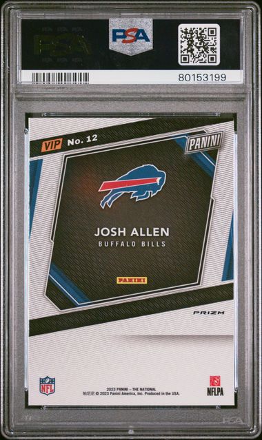 2023 Panini NSCC VIP GOLD - Josh Allen 12 - White Sparkle  - PSA 9