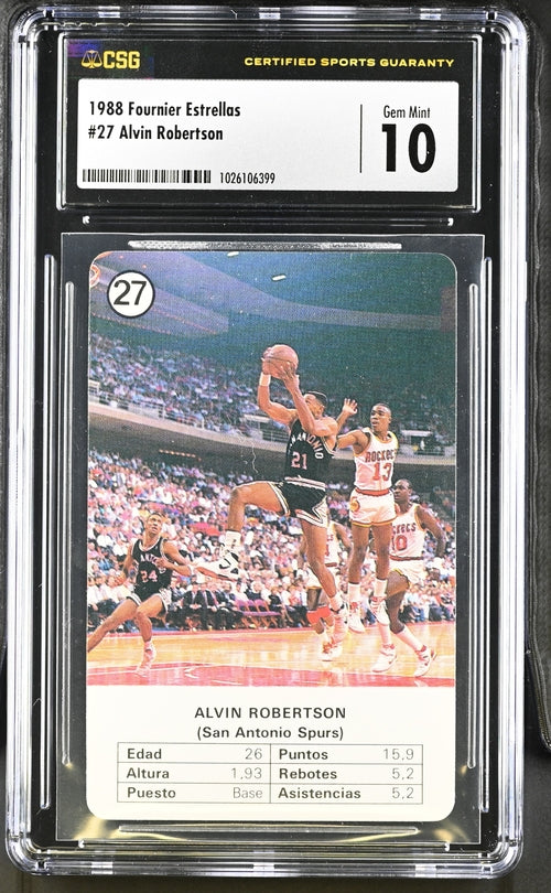 1988 Fournier Estrellas - Alvin Robertson 27 - CSG CGC 10
