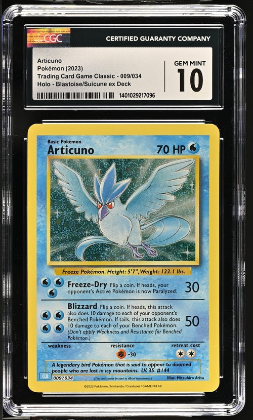 Articuno 009/034 Trading Card Game Classic - CLV, CLC, CLB  Blastoise & Suicune ex Deck CLB - 2023 Pokemon - CGC 10