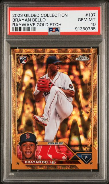 2023 Topps Gilded - Brayan Bello 137 - Raywave Gold Etch /10 - PSA 10