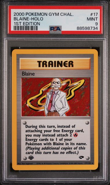 Blaine 17/132 Gym Challenge 1st Edition - 2000 Pokemon - PSA 9