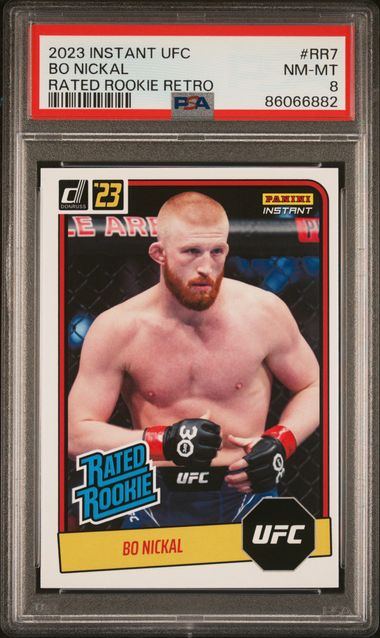 2023 Panini Instant UFC - Bo Nickal RR7 - Rated Rookie Retro /112 - PSA 8