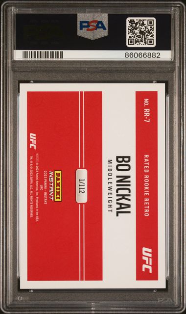 2023 Panini Instant UFC - Bo Nickal RR7 - Rated Rookie Retro /112 - PSA 8