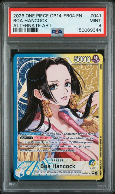 Boa Hancock - #041 - Alternate Art - The Azure Sea Seven - 2026 One Piece OP14 - PSA 9