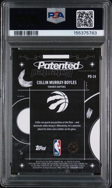2025 Topps Chrome Basketball - Collin Murray-Boyles #PD-24 - Patented Short Print Insert - PSA 9