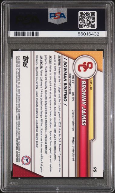 2023 Bowman U Chrome - Bronny James 95 - PSA 10