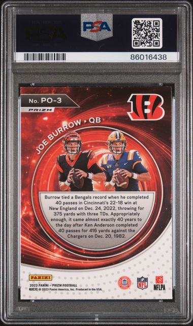 2023 Panini Prizm - Joe Burrow PO3 - Silver - PSA 10