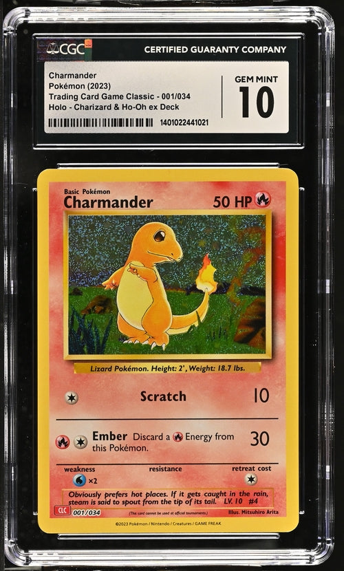 Charmander 001/034 Trading Card Game Classic - CLV, CLC, CLB  Charizard & Ho-Oh ex Deck - CLC - 2023 Pokemon - CGC 10