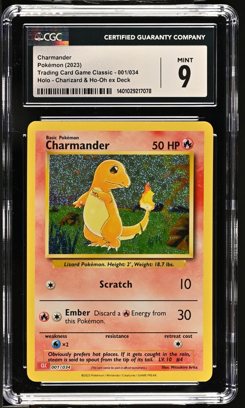 Charmander 001/034 Trading Card Game Classic - CLV, CLC, CLB  Charizard & Ho-Oh ex Deck - CLC - 2023 Pokemon - CGC 9