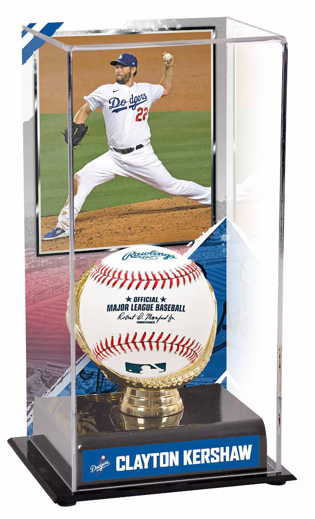 Clayton Kershaw Autographed Signed OML Baseball with Custom Case