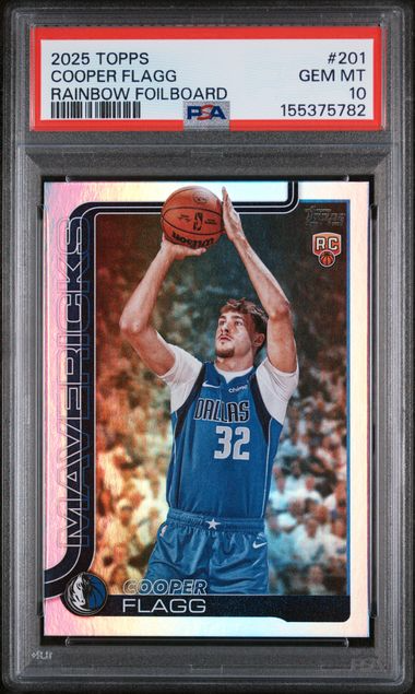 2025 Topps Basketball - Cooper Flagg #201 - Rainbow Foilboard Rookie - PSA 10