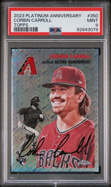 2023 Topps Platinum Anniversary - Corbin Carroll 350 - Topps Logo /499 - PSA 9