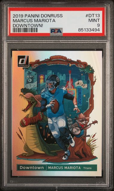 2019 Panini Donruss Optic Football - Marcus Mariota #DT13- Downtown! Case Hit - PSA 9