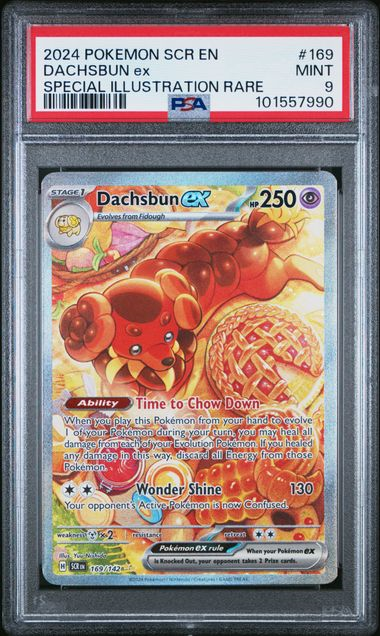 Dachsbun ex - 169/142 - SV07: Stellar Crown (SV07) - 2024 Pokemon - PSA 9