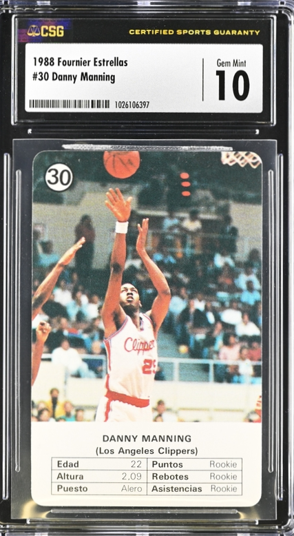 1988 Fournier Estrellas - Danny Manning 30 - CSG CGC 10