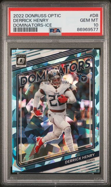 2022 Panini Donruss Optic - Derrick Henry D-8 - Dominators Ice /15 - PSA 10