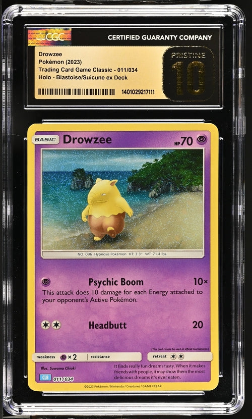 Drowzee 011/034 Trading Card Game Classic - CLV, CLC, CLB  Blastoise & Suicune ex Deck CLB - 2023 Pokemon - CGC 10