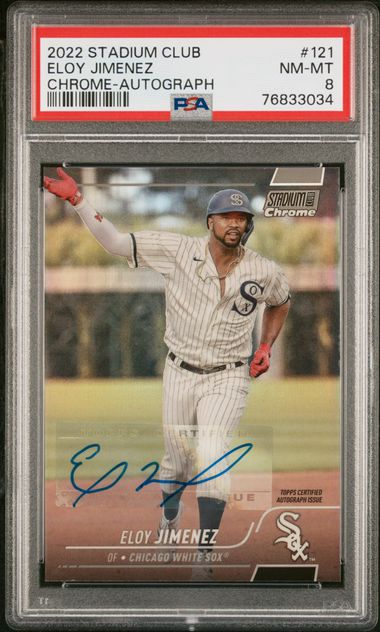 2022 Stadium Club - Eloy Jimenez 121 - Chrome Auto /25 - PSA 8