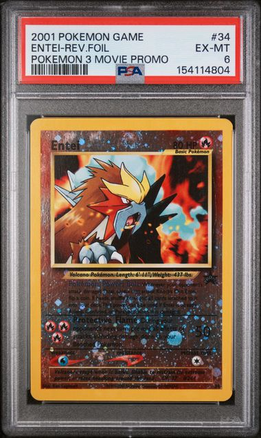 Entei Reverse Holofoil - 2001 Pokemon 3 Movie Promo - PSA 6