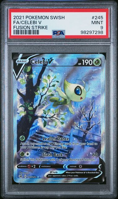 CELEBI V #245 - Fusion Strike - 2021 Pokémon - Sword & Shield - PSA 9