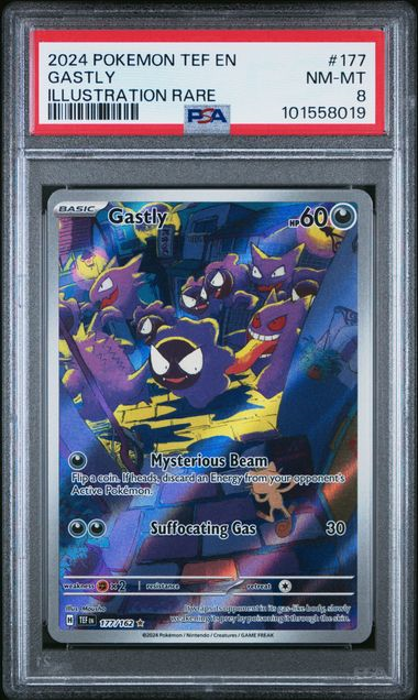 Gastly - 177/162 - SV05: Temporal Forces (TEF) - 2024 Pokemon - PSA 8