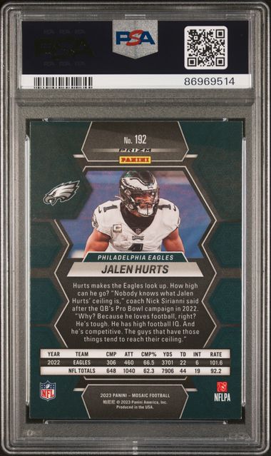 2023 Panini Mosaic - Jalen Hurts 192 - Genesis - PSA 8