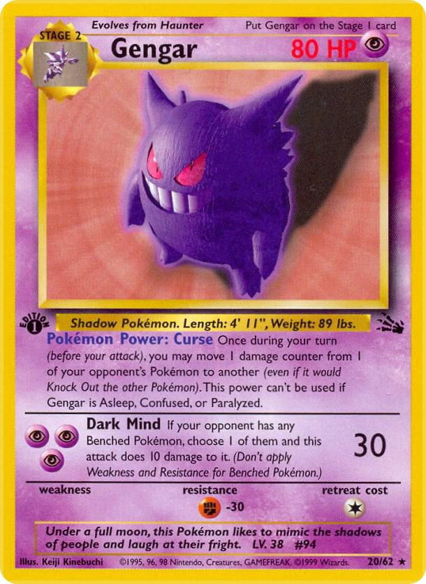 Gengar (20) - Fossil (FO) - 1st Edition
