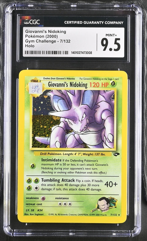 Giovanni's Nidoking 7/132 Gym Challenge - 2000 Pokemon - CGC 9.5