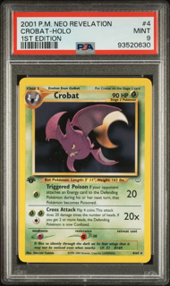 Crobat Holo 4/64 Neo Revelation 1st Edition - 2001 Pokemon - PSA 9