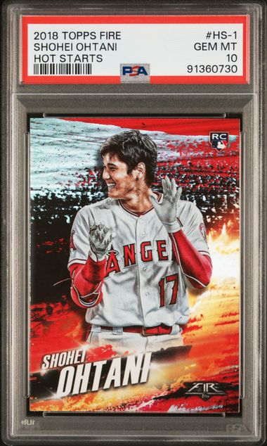 2018 Topps Fire - Shohei Ohtani 150 - Hot Stars - PSA 10