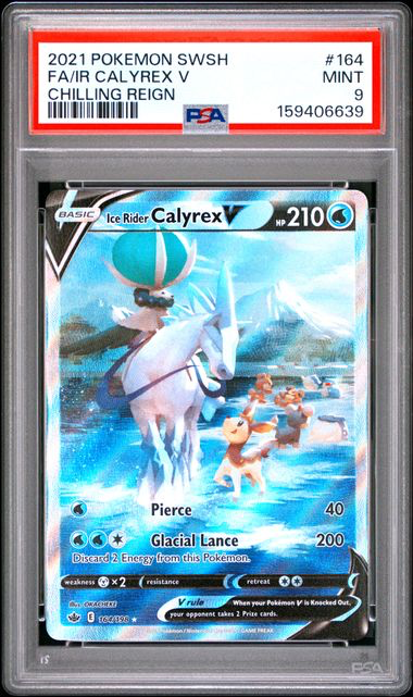 Ice Rider Calyrex V 164/198 - Chilling Reign - 2021 Pokemon - PSA 9