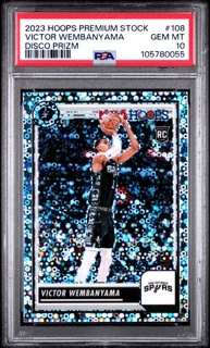 2023 Panini Hoops Premium Stock Basketball - Victor Wembanyama 108 - Disco Prizm - PSA 10