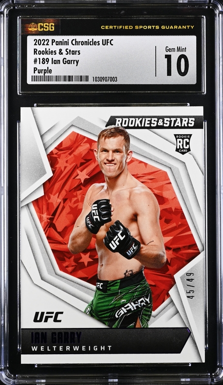 2022 Panini Chronicles UFC - Ian Garry 189 -  Purple /49 - CSG CGC 10