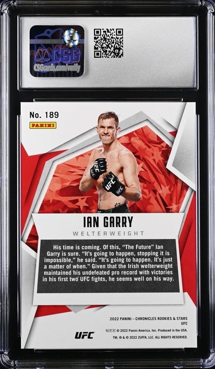 2022 Panini Chronicles UFC - Ian Garry 189 -  Purple /49 - CSG CGC 10