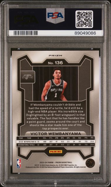 2023 Panini Prizm - Victor Wembanyama 136 - Ice - PSA 10