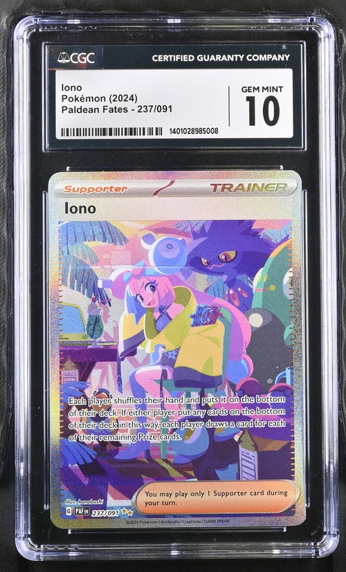 Iono 237/091 Paldean Fates - 2024 Pokemon - CGC 10