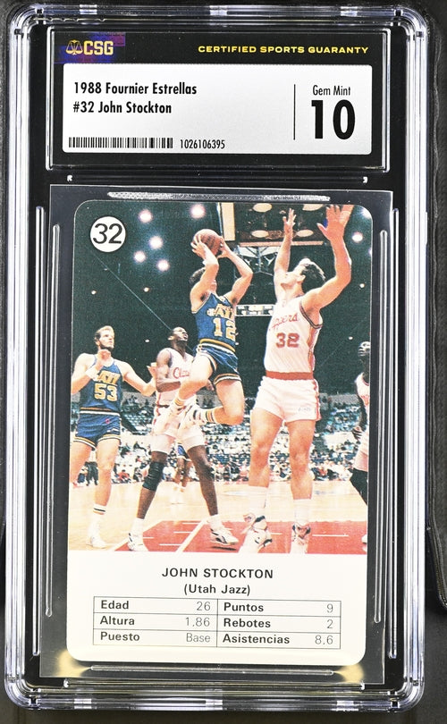 1988 Fournier Estrellas - John Stockton 32 - CSG CGC 10
